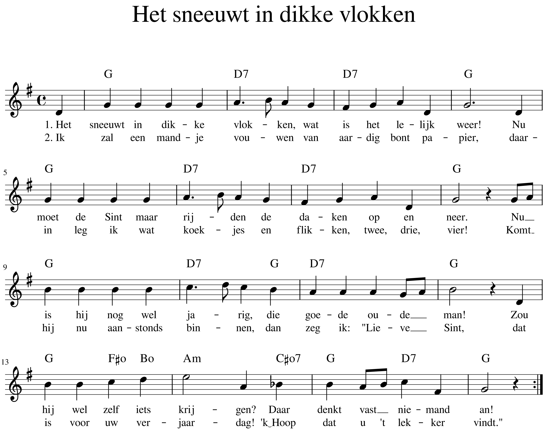 Het sneeuwt in dikke vlokken