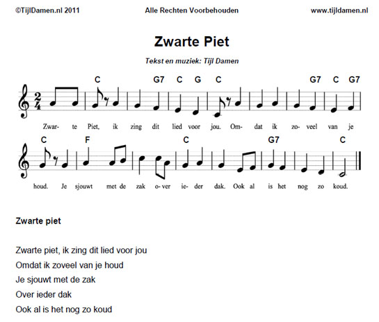 bladmuziek zwarte piet
